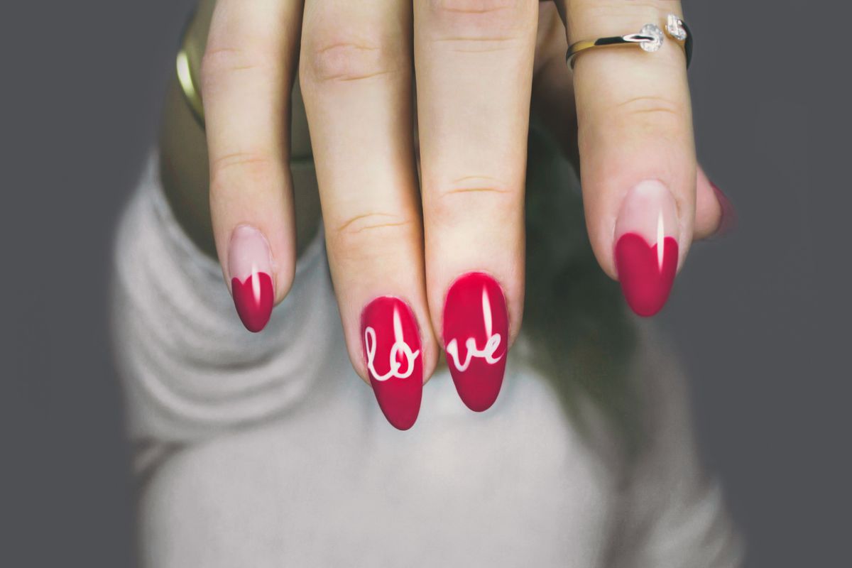 Custom hand-painted nail art design